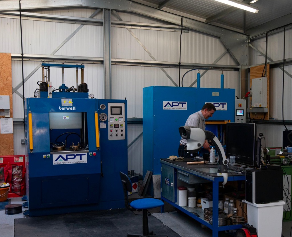 The machines inside the Active Polymer workshop.